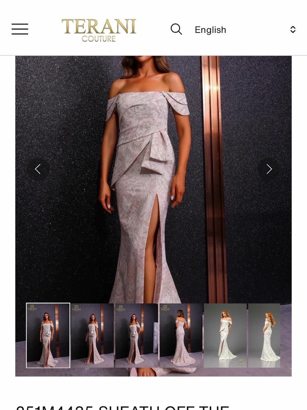 Terani Couture Off-Shoulder Gown